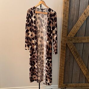 JOELLE Collection long cheetah print open cardigan-Size XS
